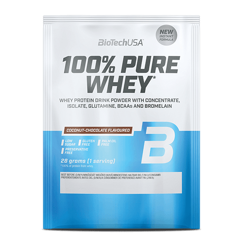 100% Pure Whey tejsavó fehérjepor - 28 g - BioTechUSA Hungary